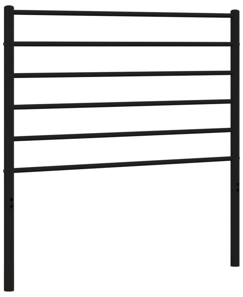 352345 vidaXL Метална резервна табла за легло, черна, 75 см