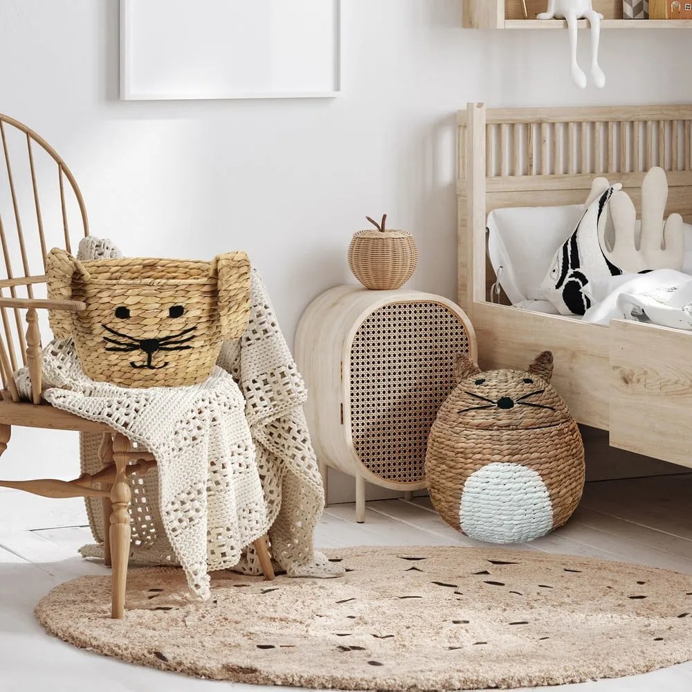 Детска кошница за играчки от воден зюмбюл естествена ø 40x43 cm Cat – Compactor