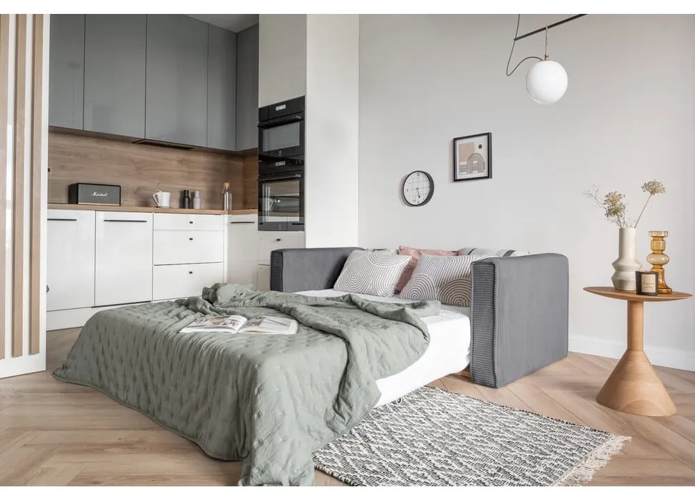 Сив разтегателен диван 168 см Lucky Lucy - Miuform