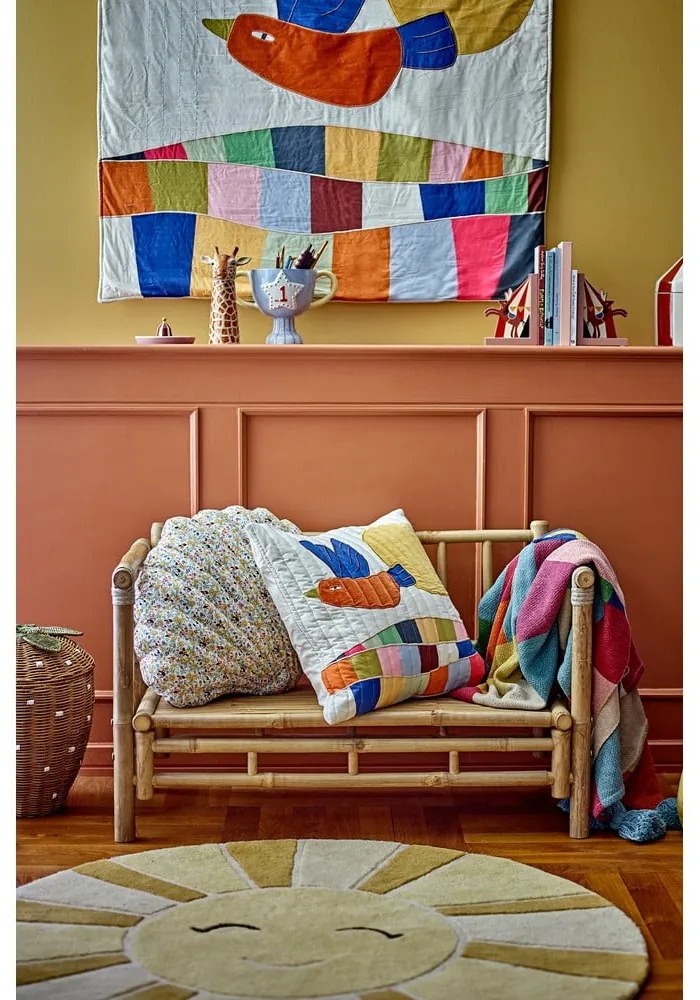 Бежов/в кехлибарен цвят вълнен детски килим ø110 cm Sun – Bloomingville Mini