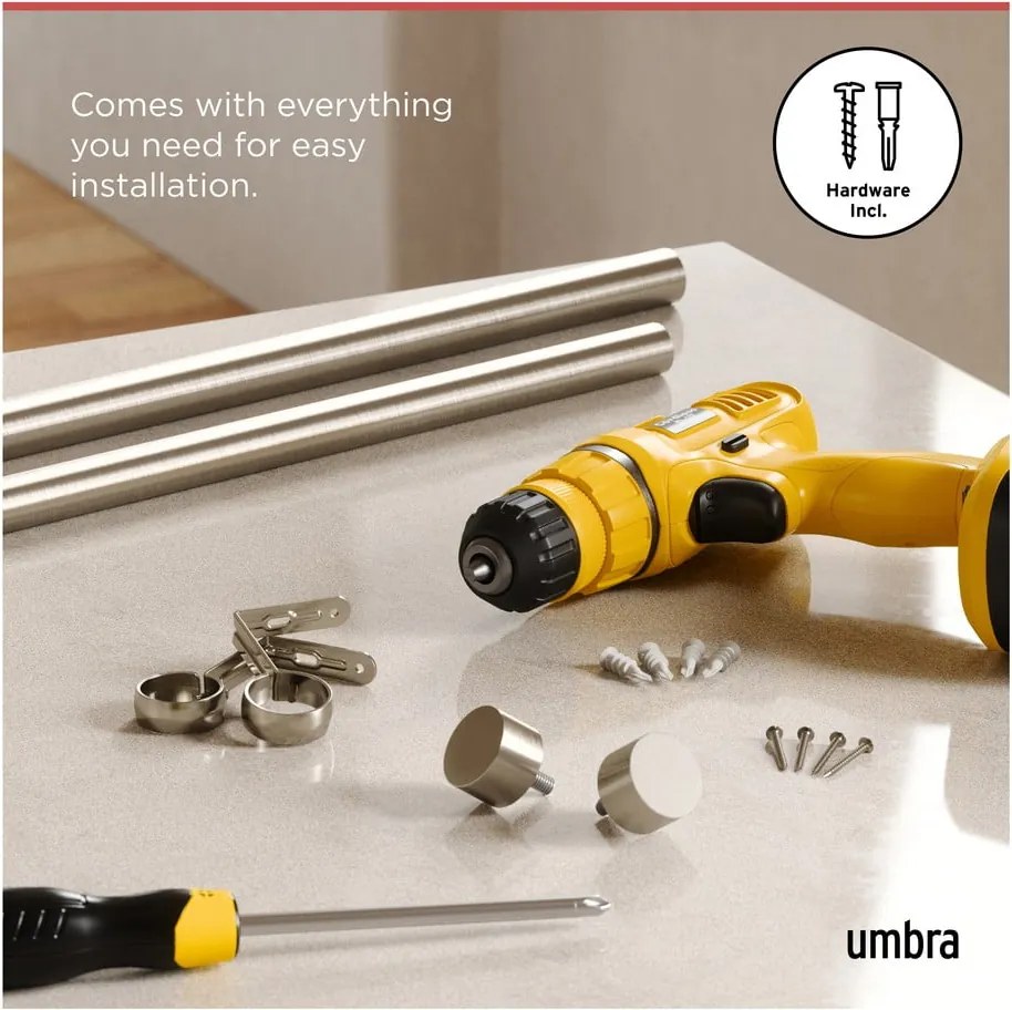 Разтегателен корниз от неръждаема стомана 91 - 168 cm Cappa – Umbra