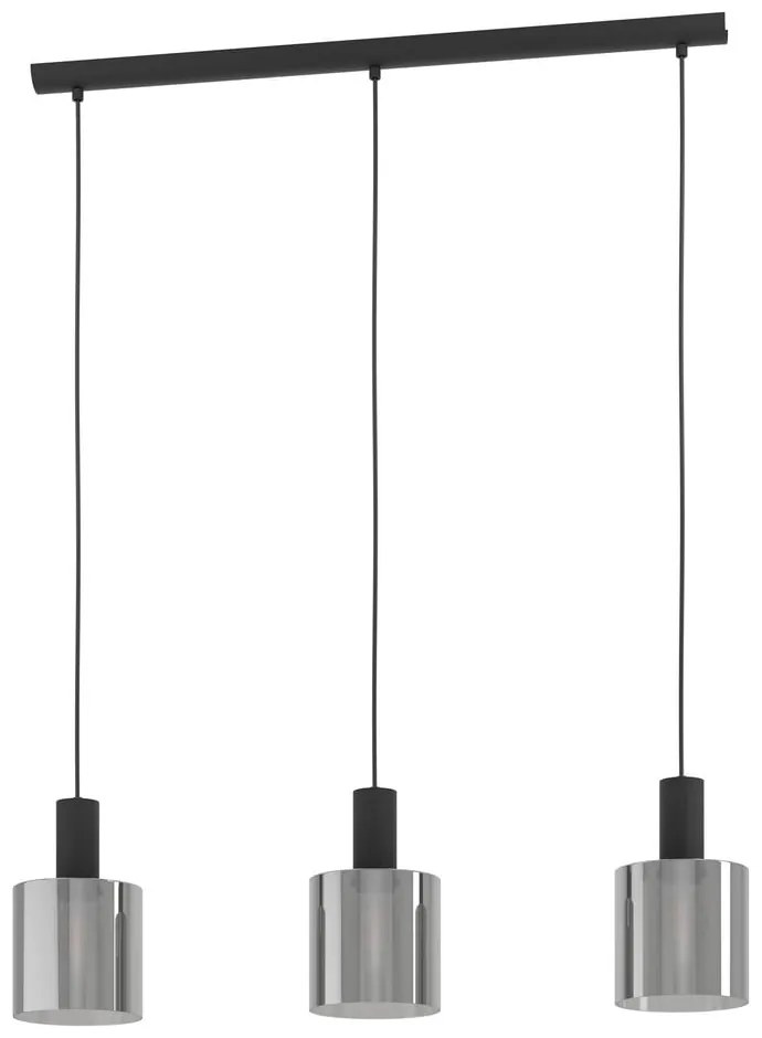 Черно висящо осветително тяло със стъклен абажур GOROSIBA – EGLO