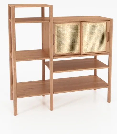 Дъбова дървена етажерка за книги 120x123 cm Pola - The Beds