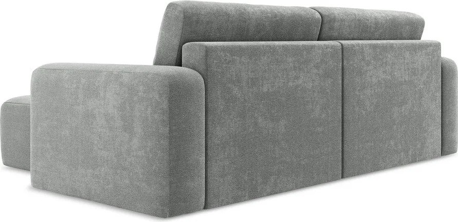 Сив шенилов сгъваем/с място за съхранение ъглов диван (десен ъгъл) Kona – Makamii