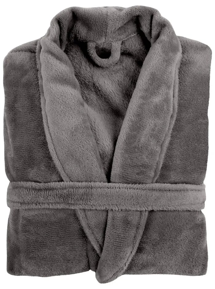Сив плюшен халат за баня , L/XL Cozy - Tiseco Home Studio