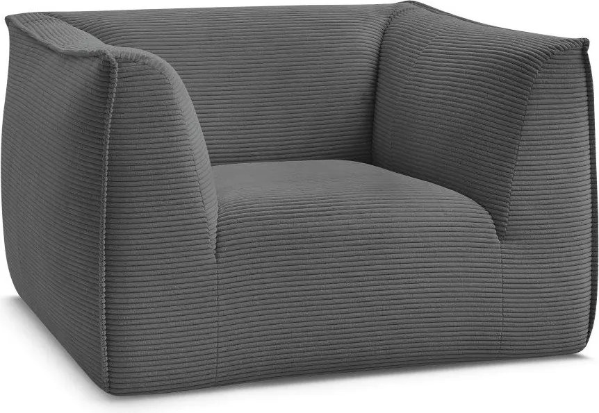 Тъмносиво кресло от рипсено кадифе Giorgia – Bobochic Paris