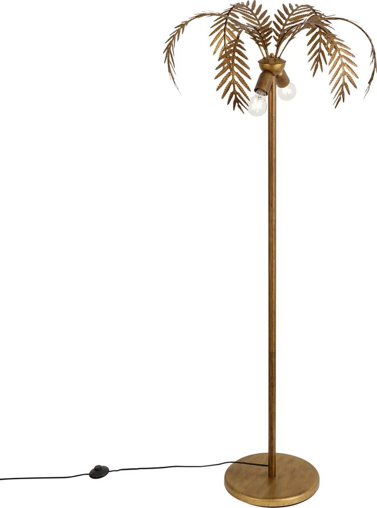 Винтидж подова лампа златиста 156 см 2-светлина - Botanica