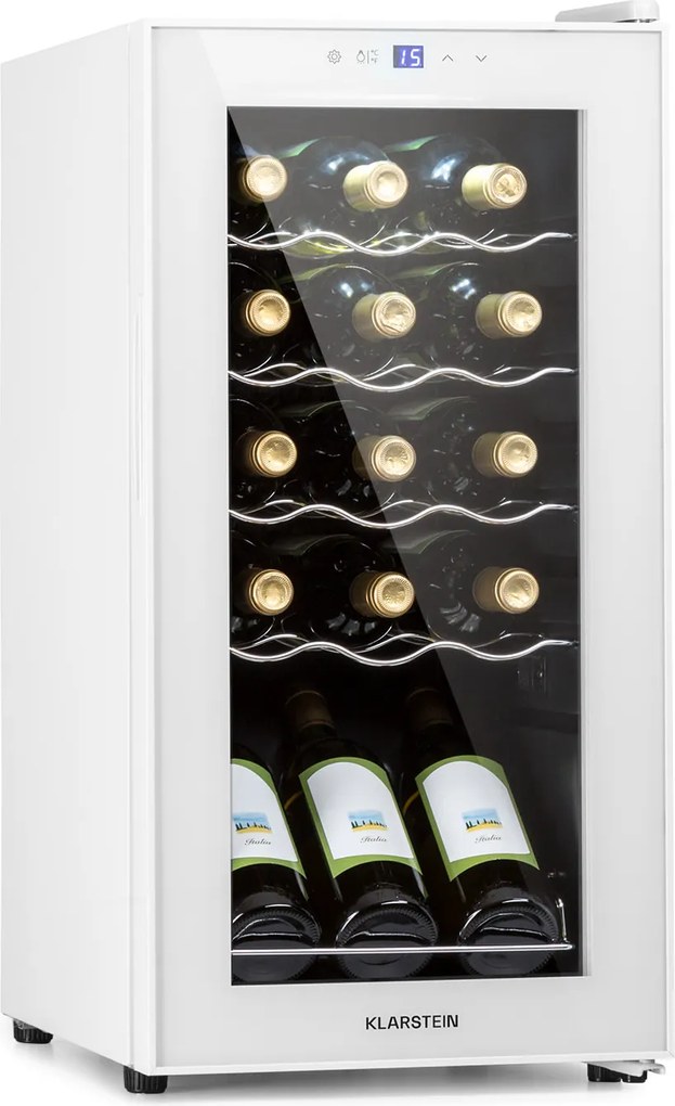 Klarstein Shiraz 15 Slim Uno, охладител за вино, 44 л, сензорен, 135 W, 5 - 18 °C, черен