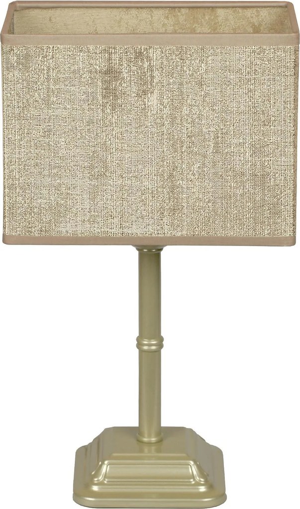 Настолна лампа БРИК, никел, абажур Сарай Бронз, 1xE27