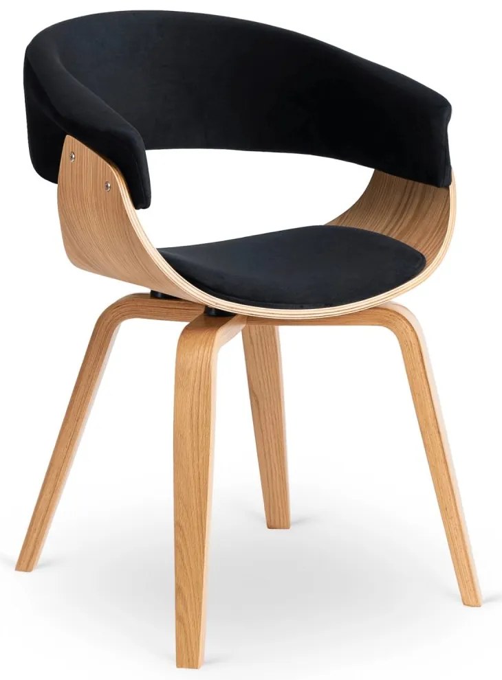 Тапициран кадифен фотьойл GARY - различни цветови варианти златен дъб - сив