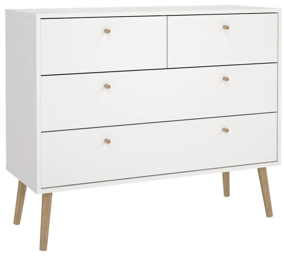 Бял нисък скрин 99x82 cm Bodo - Tvilum