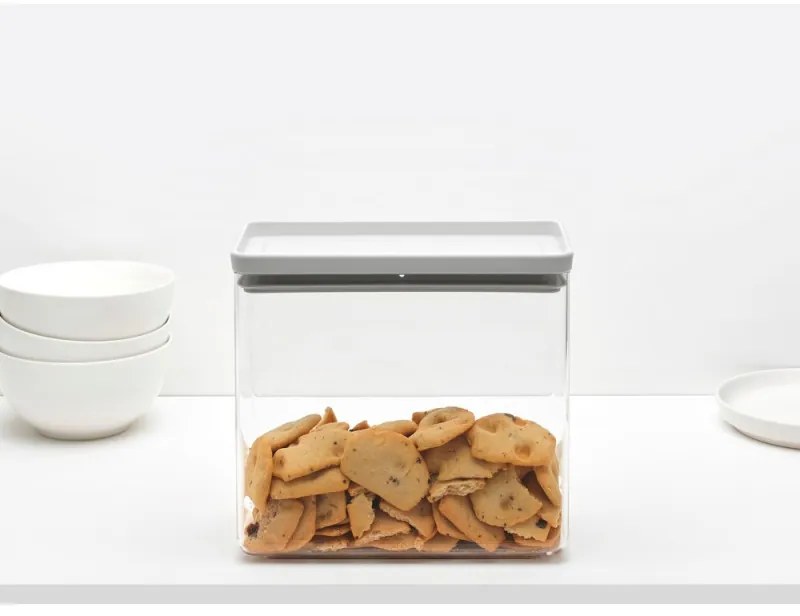 Кутия за съхранение Brabantia Tasty+ Stackable 1008876, 3.5 л, Силиконово уплътнение, Без BPA, Светлосив