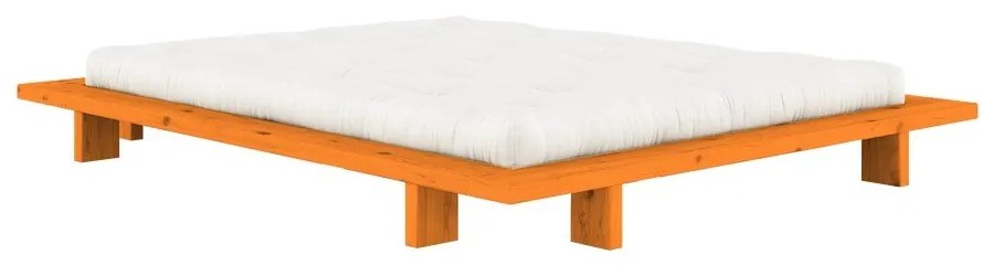 Оранжево двойно легло 160x200 cm от масивен бор без табла с включена подматрачна рамка Japan – Karup Design