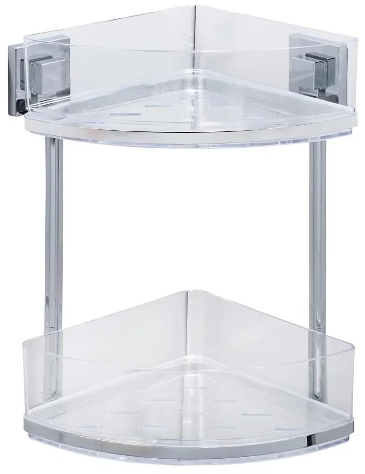 WENKO 22690100-Ъглов рафт VACUUM-LOC QUADRO ED 28x32,5 cm сребрист/лъскав хром