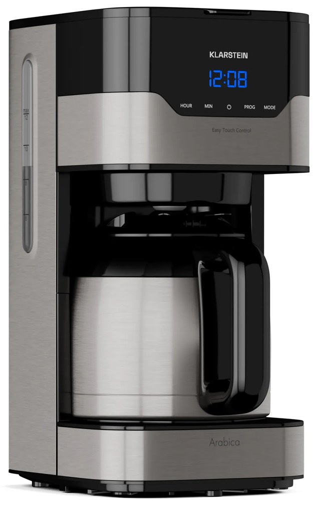Klarstein Arabica 800W, кафе машина, 1.5 l, EasyTouch Control, сребърно/черна
