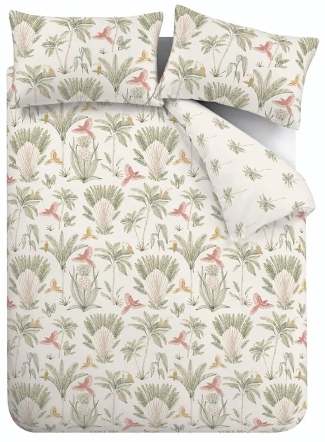 Бежово двойно спално бельо 200x200 cm Paradiso Palm – Catherine Lansfield