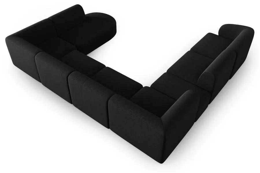 Черен ъгъл U-образен диван, ляв ъгъл Shane - Micadoni Home