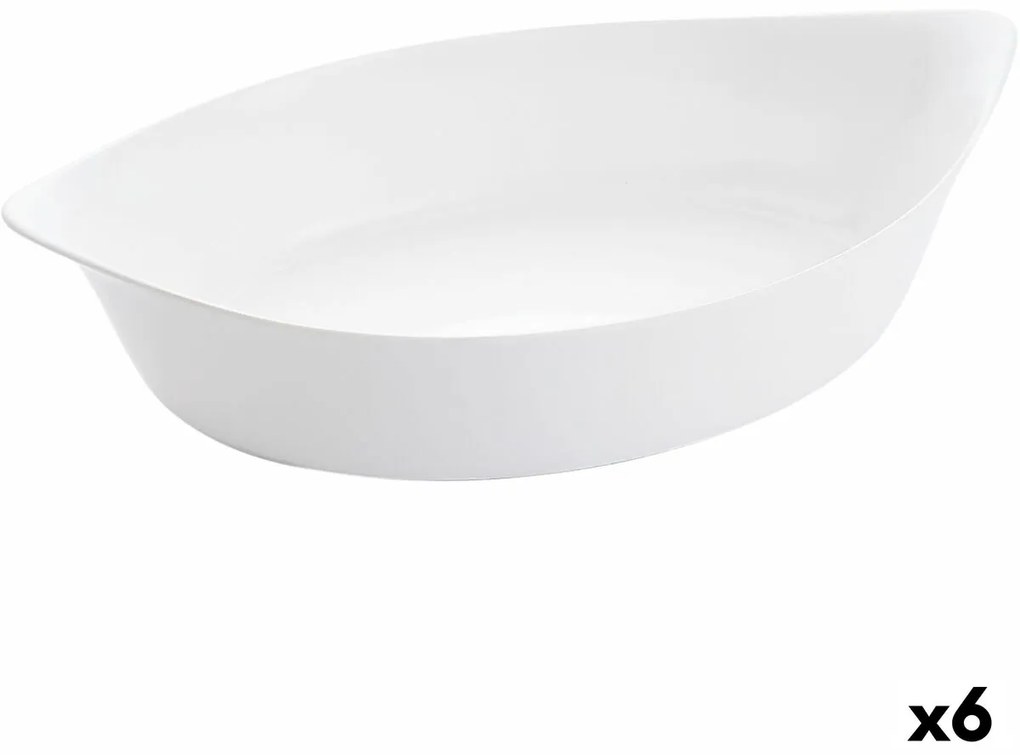 Поднос за сервиране Luminarc Smart Cuisine Овал Бял Cтъкло 38 x 22 cm (6 броя)