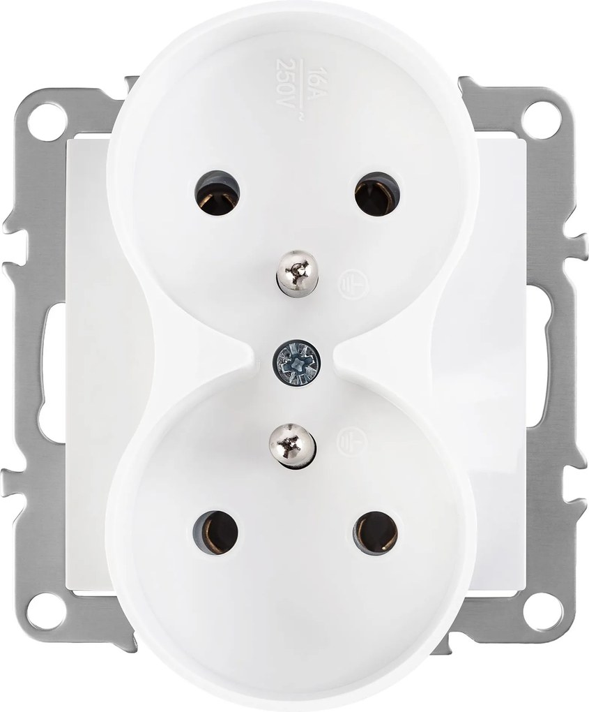 Двоен контакт със заземяване OSTE JNH002-G White