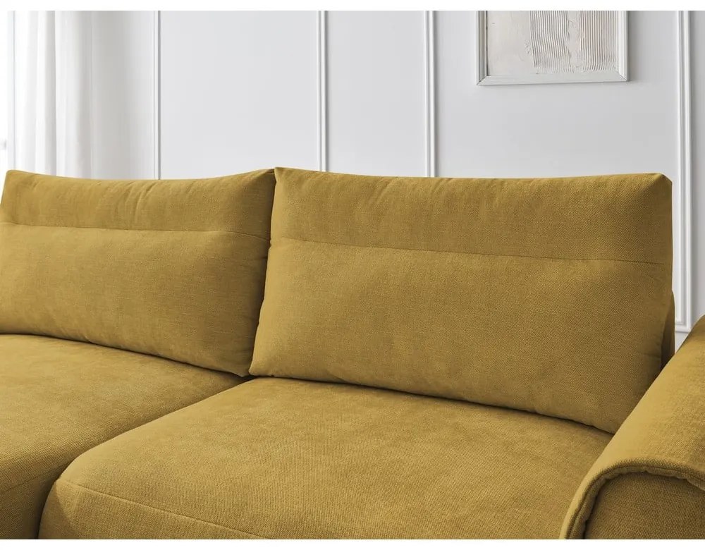 Ъглов диван в цвят жълта охра Aden – Bobochic Paris