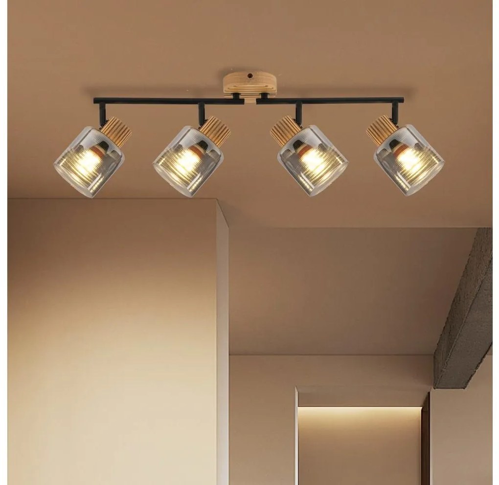 Brilagi - Точково осветително тяло HYGGE 4xE14/15W/230V хевея/опушено