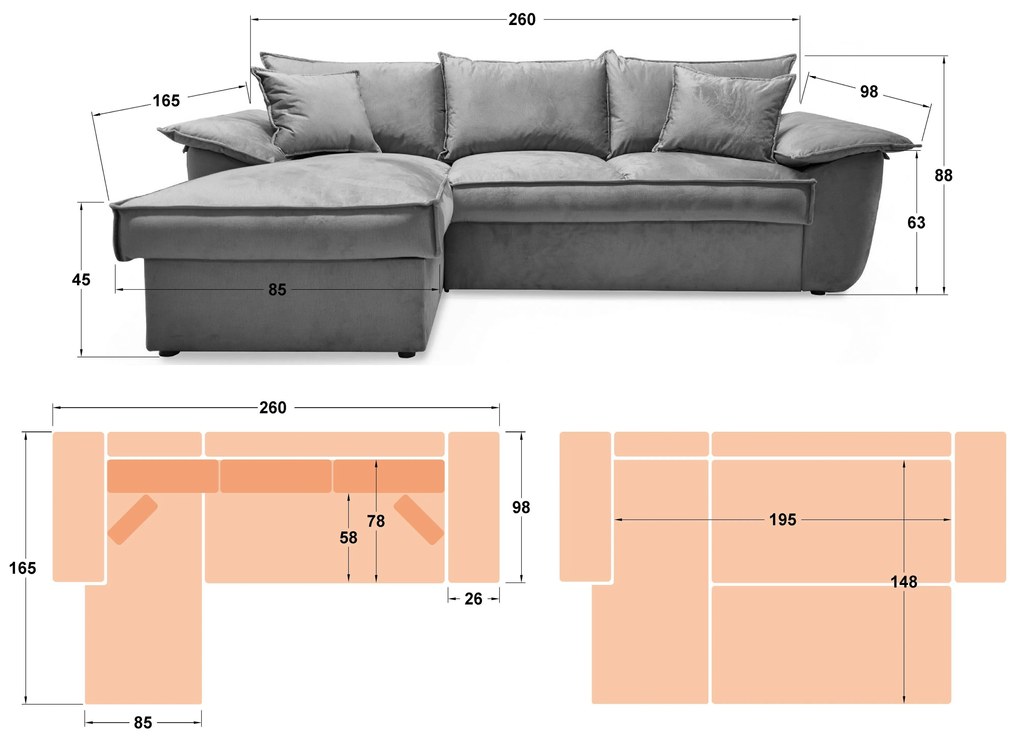 Разтегателен ъглов диван Елзас