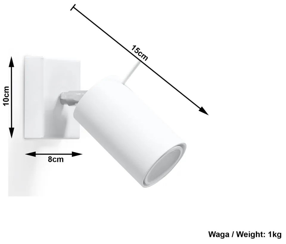 Бяла стенна лампа Etna - Sollux