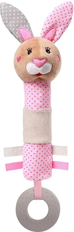 Плюшена играчка Babyono Писукаща с гризалка Зайчето Джулия 621