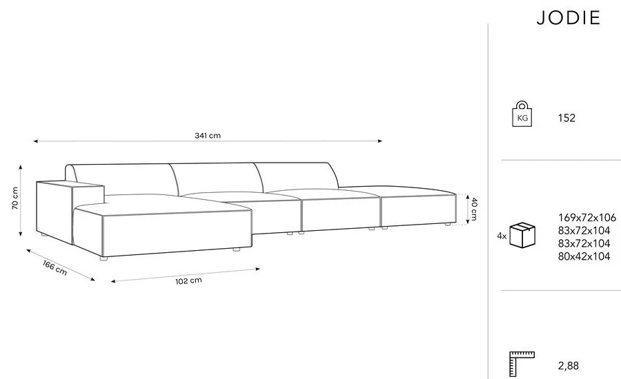 Бежов ъглов диван (ляв ъгъл) Jodie - Micadoni Home