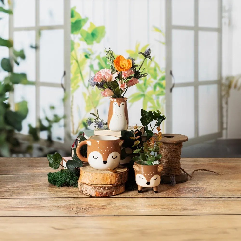 Кафява ваза от доломит (височина 10 cm) Deer – Sass &amp; Belle