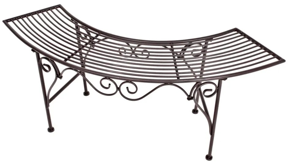 Черно-тъмнокафява метална градинска пейка Fuego – Garden Pleasure