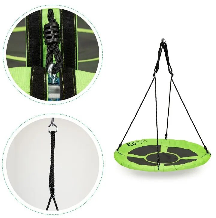 Градинска люлка "Щъркелово гнездо" 110 cm ECOTOYS зелена