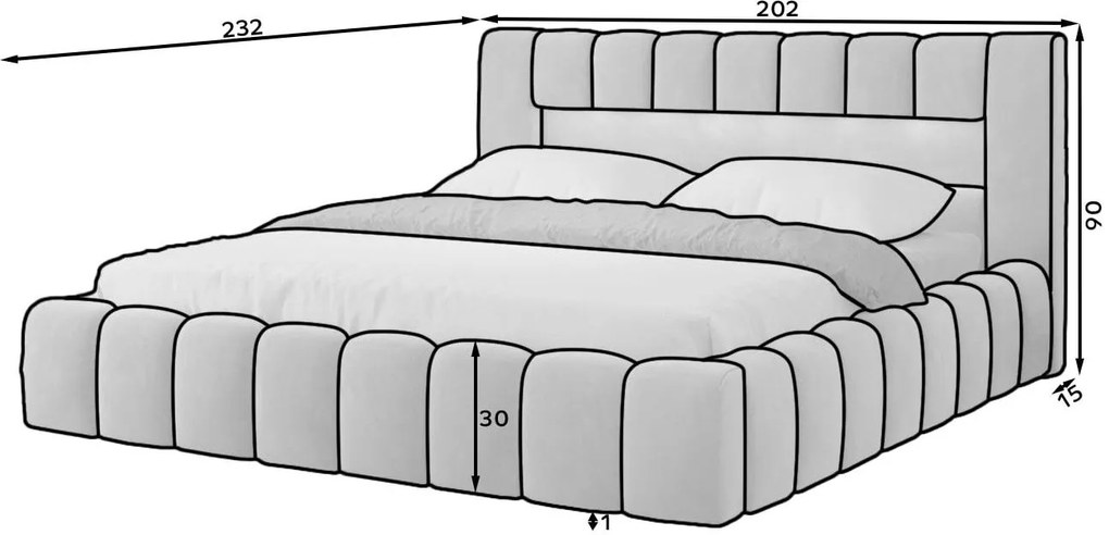 Тапицирано легло Mercy-Mple-180 x 200