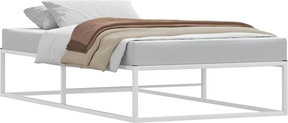 4017423 vidaXL Рамка за легло без матрак Бяла 100x200 cm Метал