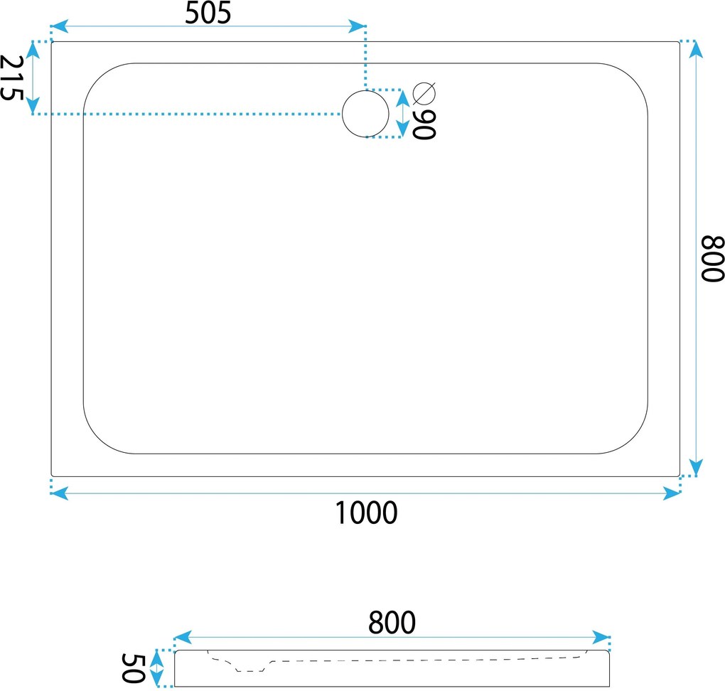 Корито за душ кабина-акрилно Rea Belmond White 80x100