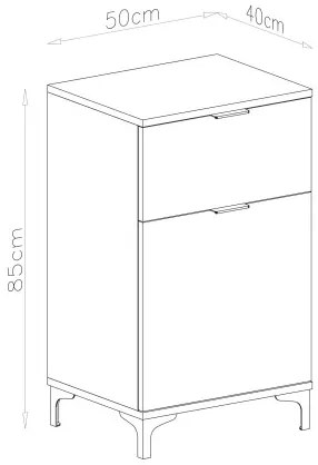 Скрин ЛАНА K-50S Елегантен Орех - СТОЯЩ ШКАФ С ЧЕКМЕДЖЕ