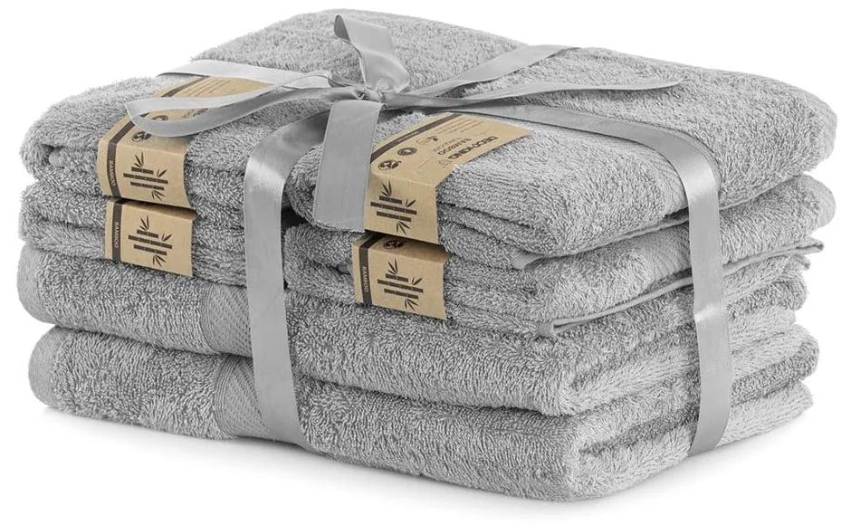 Комплект от 2 сиви кърпи и 4 кърпи Silver Bamby - AmeliaHome