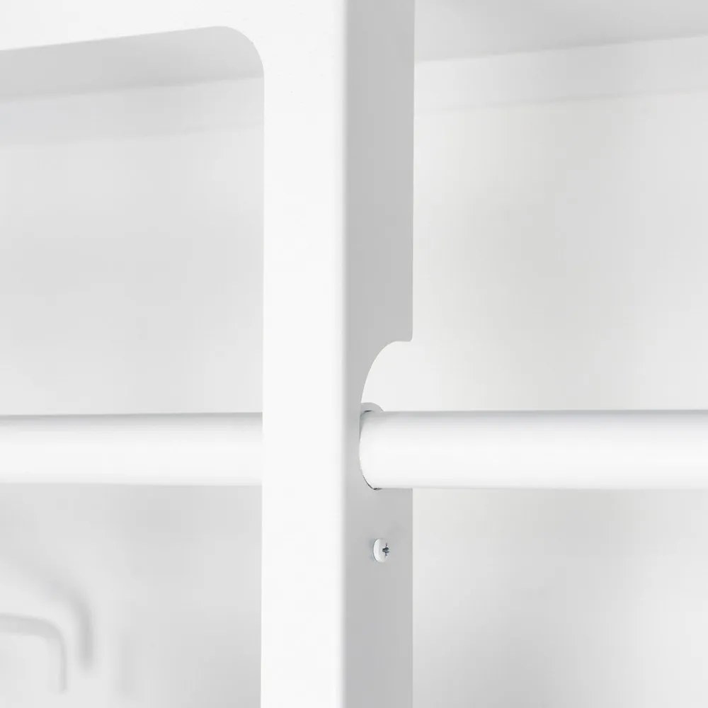 Бяла стоманена стенна закачалка с рафт 100 cm Luno Small – Spinder Design