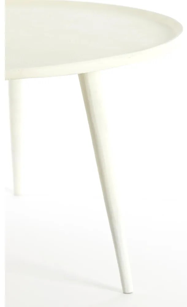 Кремава метална кръгла масичка за кафе ø 67,5 cm Babina – Light & Living