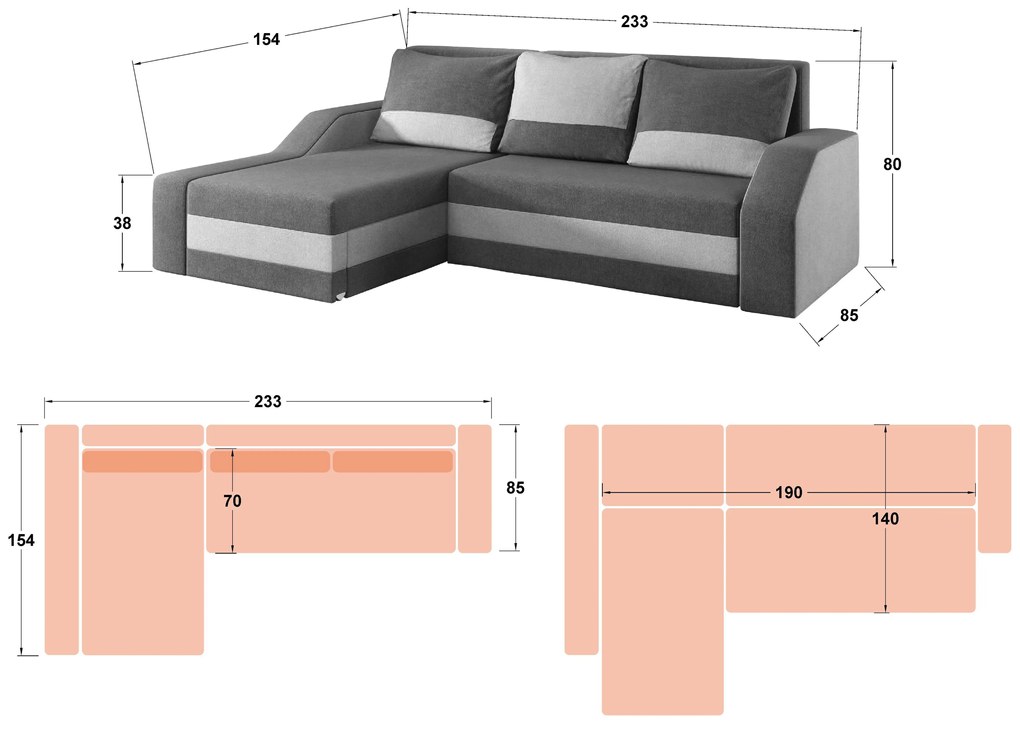 Разтегателен диван Далас