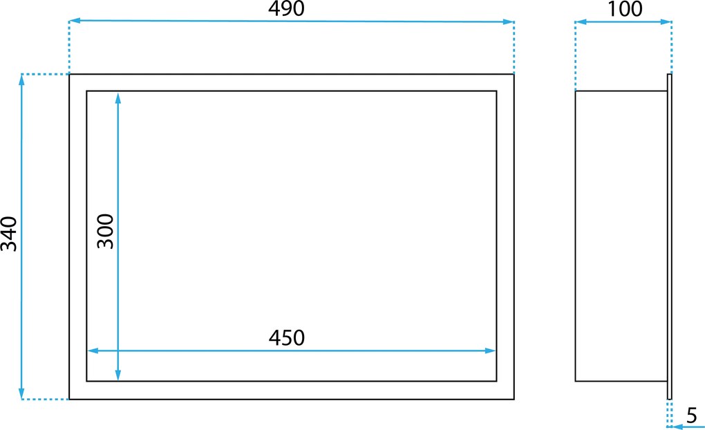 Вграден рафт за баня А LED 30x45 steel brush