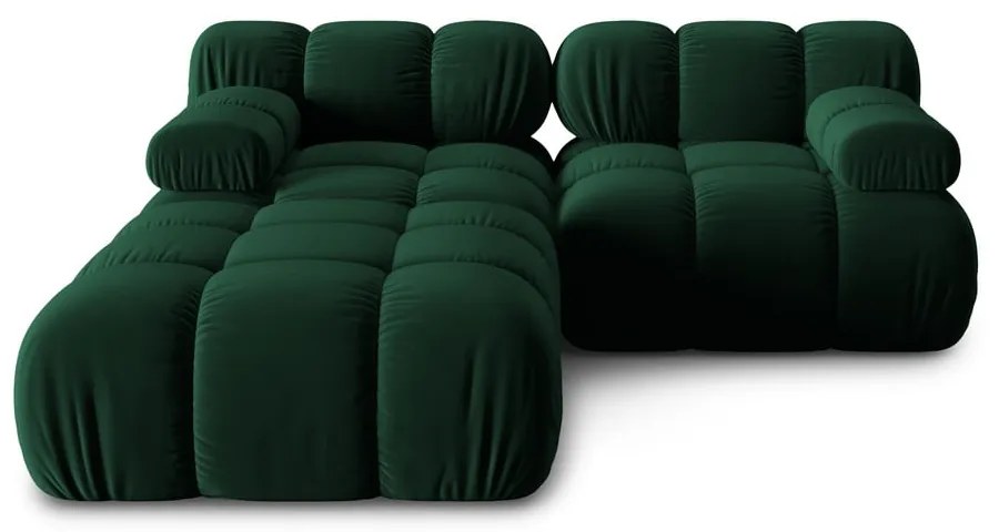 Зелен ъглов диван от кадифе Bellis - Micadoni Home