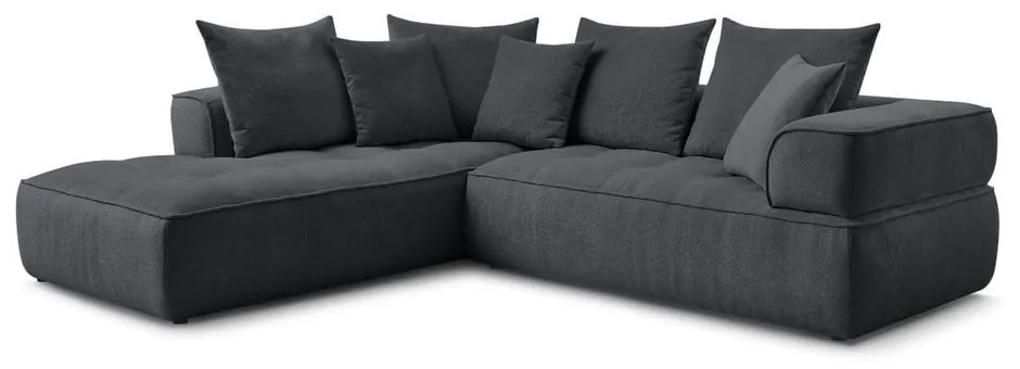 Тъмносив шенилов ъглов диван (ляв ъгъл/L форма) Whesley – Bobochic Paris