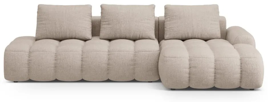 Светлокафяв сгъваем/с място за съхранение ъглов диван (десен ъгъл) Linz – Cosmopolitan Design