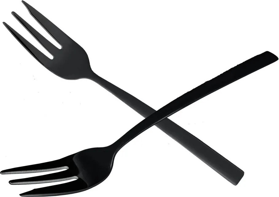 Черни десертни вилички в комплект 2 бр. от неръждаема стомана Black – Orion