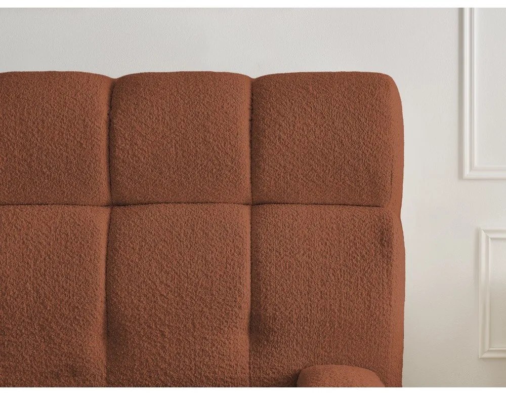 Оранжево двойно тапицирано легло с място за съхранение с включена подматрачна рамка 180x200 cm Mont Blanc – Bobochic Paris