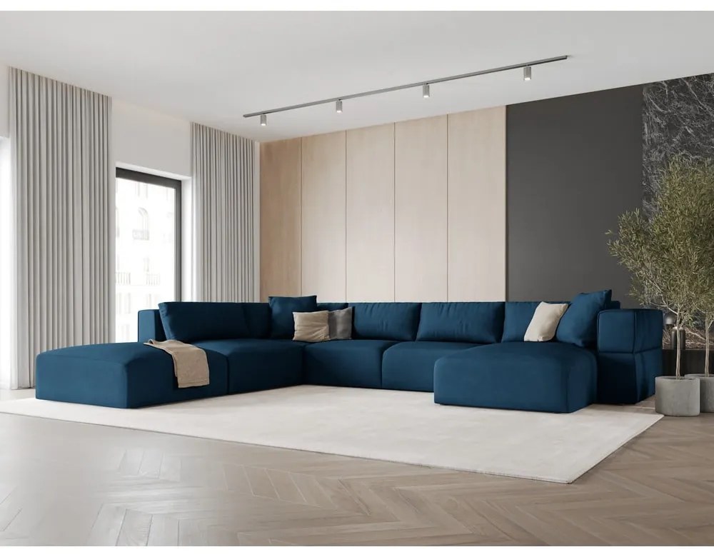 Син ъгъл U-образен диван, ляв ъгъл Esther – Milo Casa