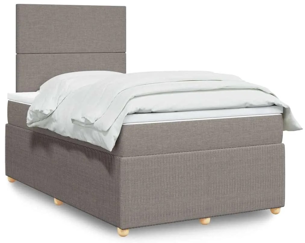 3292020 vidaXL Боксспринг легло с матрак, таупе, 120x200 см, плат