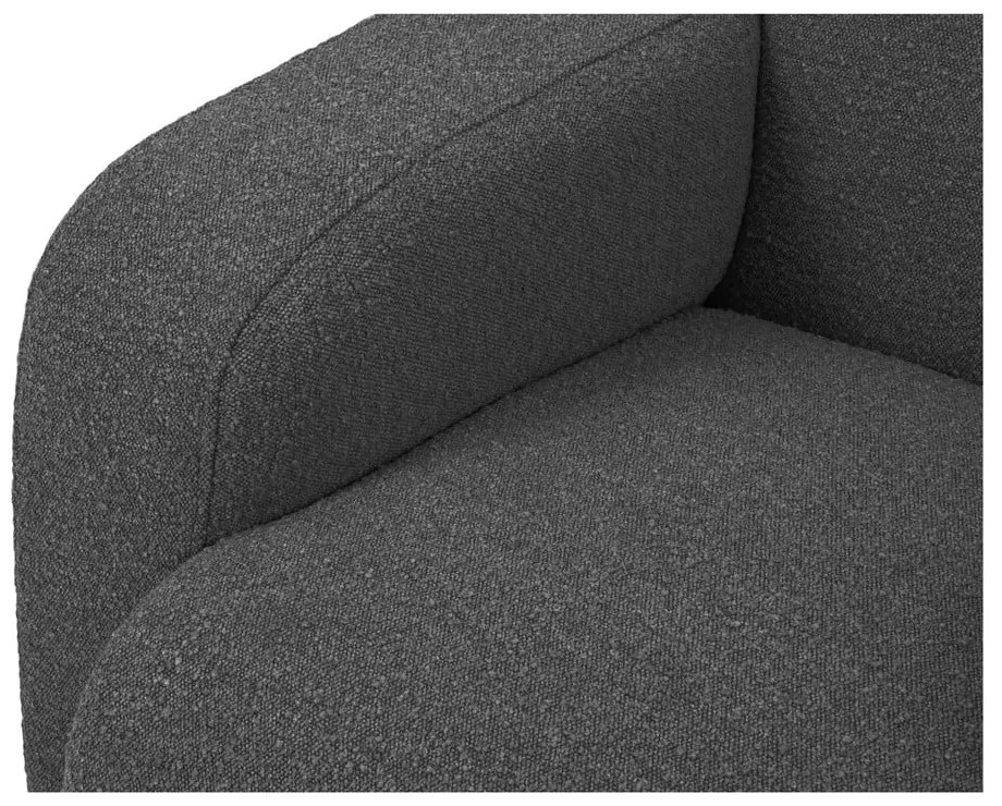 Тъмносив ъглов диван от плат букле (десен ъгъл) Molino - Micadoni Home