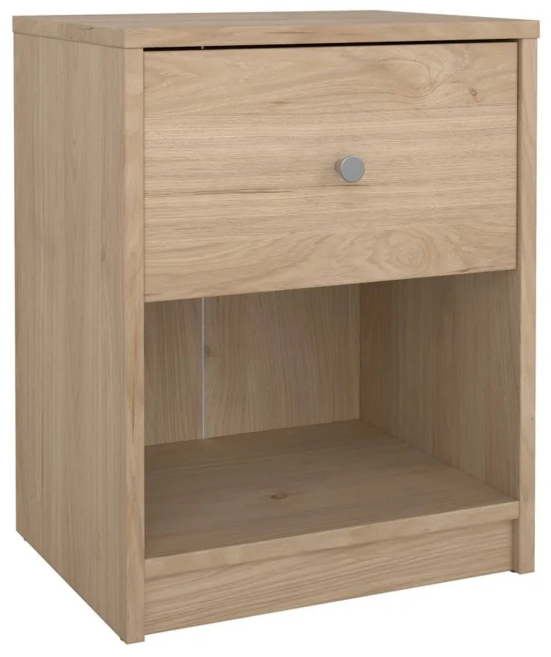 Нощно шкафче в дъбов декор с рафтове May - Tvilum